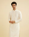 Pristine White Embroidered Bandhgala Kurta Set